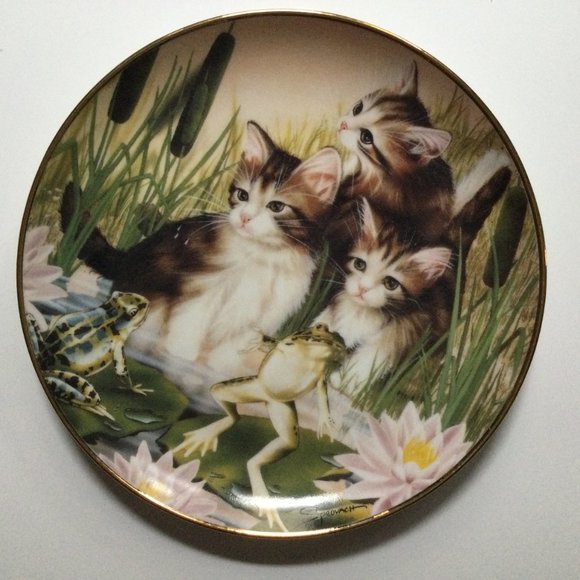 2 Franklin Mint "Fine Feathered Friends" and "playing leap frog" collector plate - Picture 3 of 6